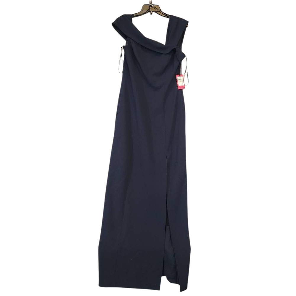 Elegant Vince‎ Camuto Assymetrical Navy Blue Evening Gown Size 12